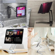 XMXCZKJ Kitchen Tablet Stand Wall Desk Tablet Mount Stand Fit for 5-7.8 Inch Width Tablet  Metal Bracket Smartphones Holders