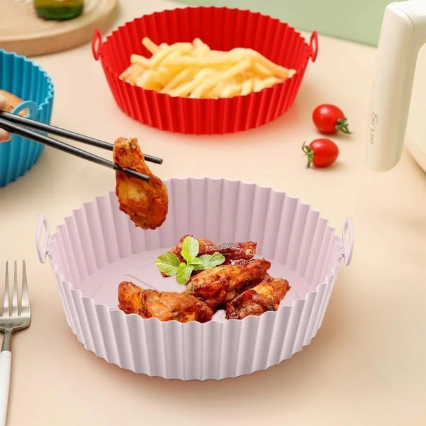 Reusable Non-Stick Air Fryer Silicone Liners & Basket Accessory Set