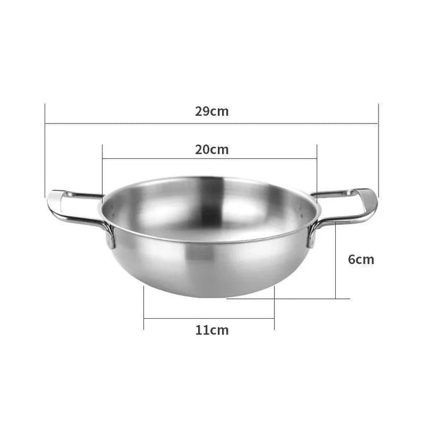 Stainless Steel Seafood Rice Pot Home Cooking Paella Pan Picnic Snack Plates Cookware Saucepan Dry Pots With Handle for Kitchen