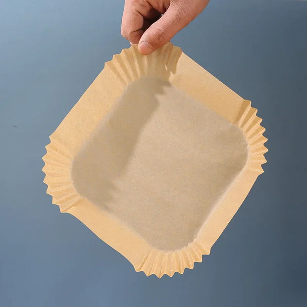 50pcs Air Fryer Disposable Paper Parchment Wood Pulp Steamer Cheesecake Air Fryer Accessories Baking Paper for Air Fryer