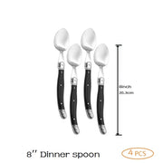 4/6/8/10pcs Laguiole Black Steak Knife Forks Stainless Steel Dinner Knives Table Fork Black Cutlery Restaurant Kitchen Tableware
