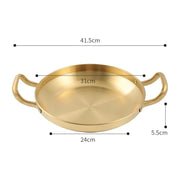 Stainless Steel Seafood Rice Pot Home Cooking Paella Pan Picnic Snack Plates Cookware Saucepan Dry Pots With Handle for Kitchen