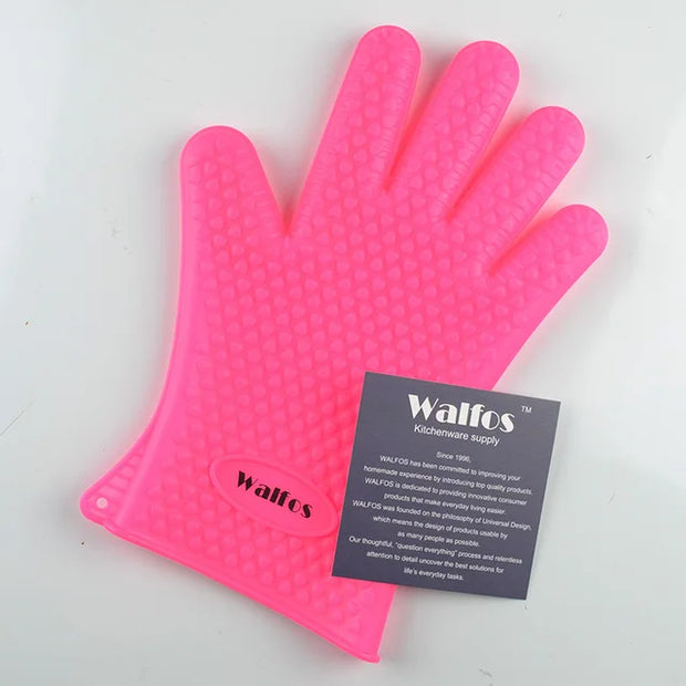 Walfos Silicone Oven Kitchen Glove Heat Resistant Thick Cooking BBQ Grill Glove Oven Mitts Kitchen Gadgets Kitchen Accessories