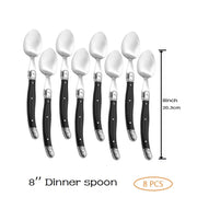 4/6/8/10pcs Laguiole Black Steak Knife Forks Stainless Steel Dinner Knives Table Fork Black Cutlery Restaurant Kitchen Tableware