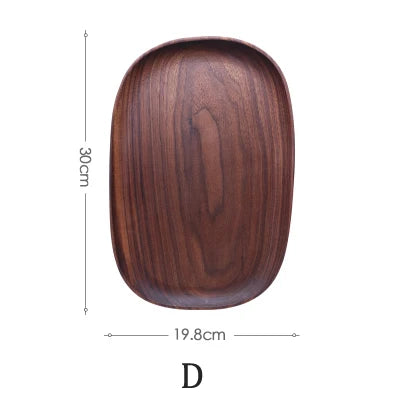 1/5pcs Lovesickness Wood Irregular Oval Solid Wood Pan Plate Fruit Dishes Saucer Tea Tray Dessert Dinner Plate Tableware Set