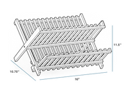 Bamboo Dish Drying Rack - 2-Tier Foldable Dish Rack for Kitchen Counter