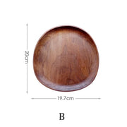 1/5pcs Lovesickness Wood Irregular Oval Solid Wood Pan Plate Fruit Dishes Saucer Tea Tray Dessert Dinner Plate Tableware Set