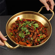 Stainless Steel Seafood Rice Pot Home Cooking Paella Pan Picnic Snack Plates Cookware Saucepan Dry Pots With Handle for Kitchen
