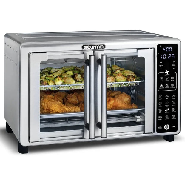 New Gourmia 1700W 6-Slice Digital Toaster Oven Air Fryer, 19 One-Touch Presets, 24L, Stainless Steel