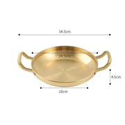 Stainless Steel Seafood Rice Pot Home Cooking Paella Pan Picnic Snack Plates Cookware Saucepan Dry Pots With Handle for Kitchen