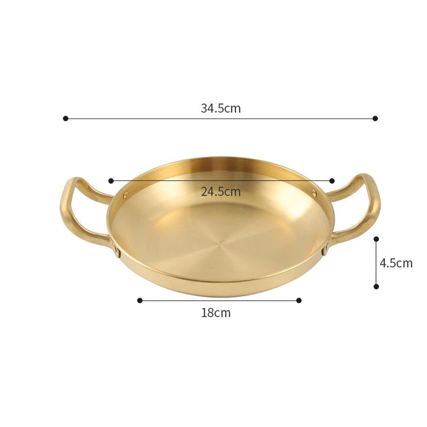 Stainless Steel Seafood Rice Pot Home Cooking Paella Pan Picnic Snack Plates Cookware Saucepan Dry Pots With Handle for Kitchen