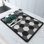 Napa Skin Drain Mat Kitchen Rubber Dish Drying Pad Super Absorbent Drainer Mats Tableware Bottle Rug Kitchen Dinnerware Placemat