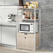3 Tiers Kitchen Cabinet Console Table Buffet Sideboard Kitchen Furniture for Entryway Table With Shutter Doors Kitchen Cabinets
