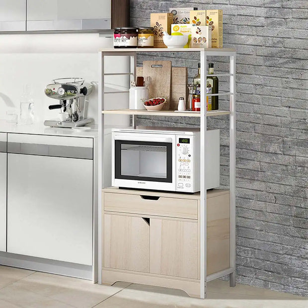 3 Tiers Kitchen Cabinet Console Table Buffet Sideboard Kitchen Furniture for Entryway Table With Shutter Doors Kitchen Cabinets