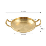 Stainless Steel Seafood Rice Pot Home Cooking Paella Pan Picnic Snack Plates Cookware Saucepan Dry Pots With Handle for Kitchen