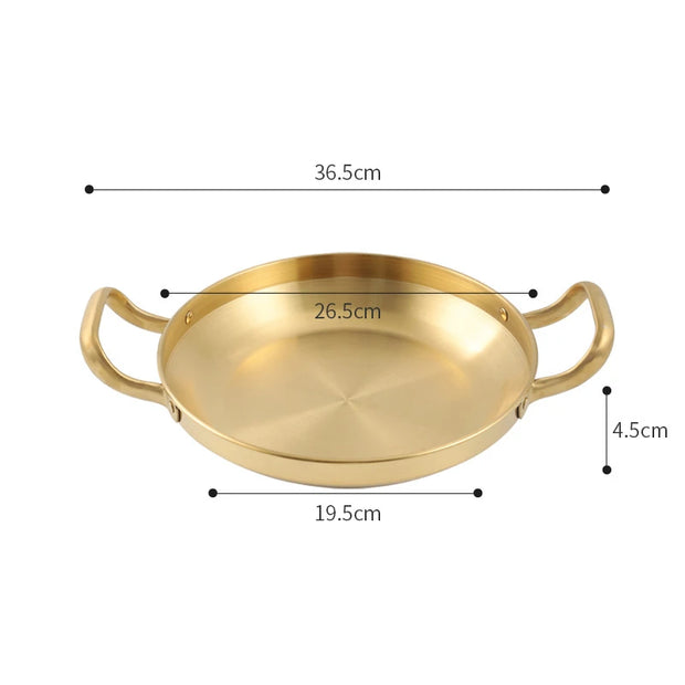 Stainless Steel Seafood Rice Pot Home Cooking Paella Pan Picnic Snack Plates Cookware Saucepan Dry Pots With Handle for Kitchen