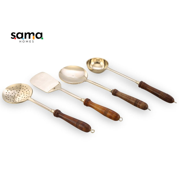 Handcrafted Brass Cooking Cutlery Set | Eco-Friendly Kitchen Tools for Culinary Artistry | Durable, Stylish & Sustainabl