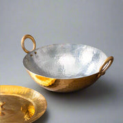Handcrafted Brass Kadhai With Round Base - Traditional Indian Cookware for Authentic Cooking