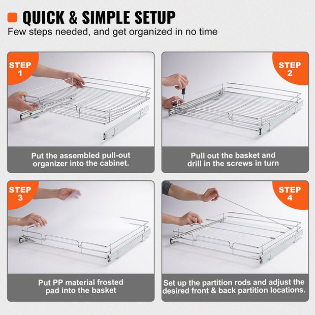 20"W X 21"D Pull Out Cabinet Organizer